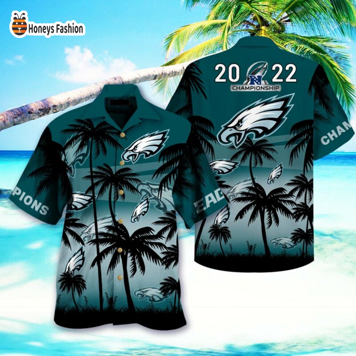 Philadelphia Eagles Champions NFC Mens Basketball 2022 Hawaiian Shirt