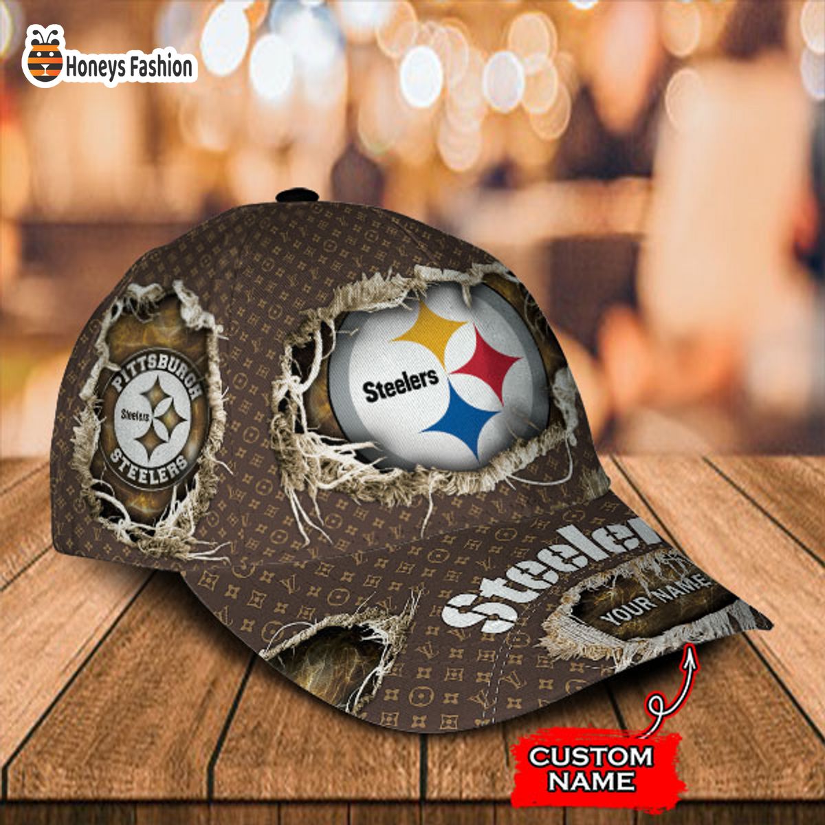 Pittsburgh Steelers LV Louis Vuitton Custom Name Classic Cap