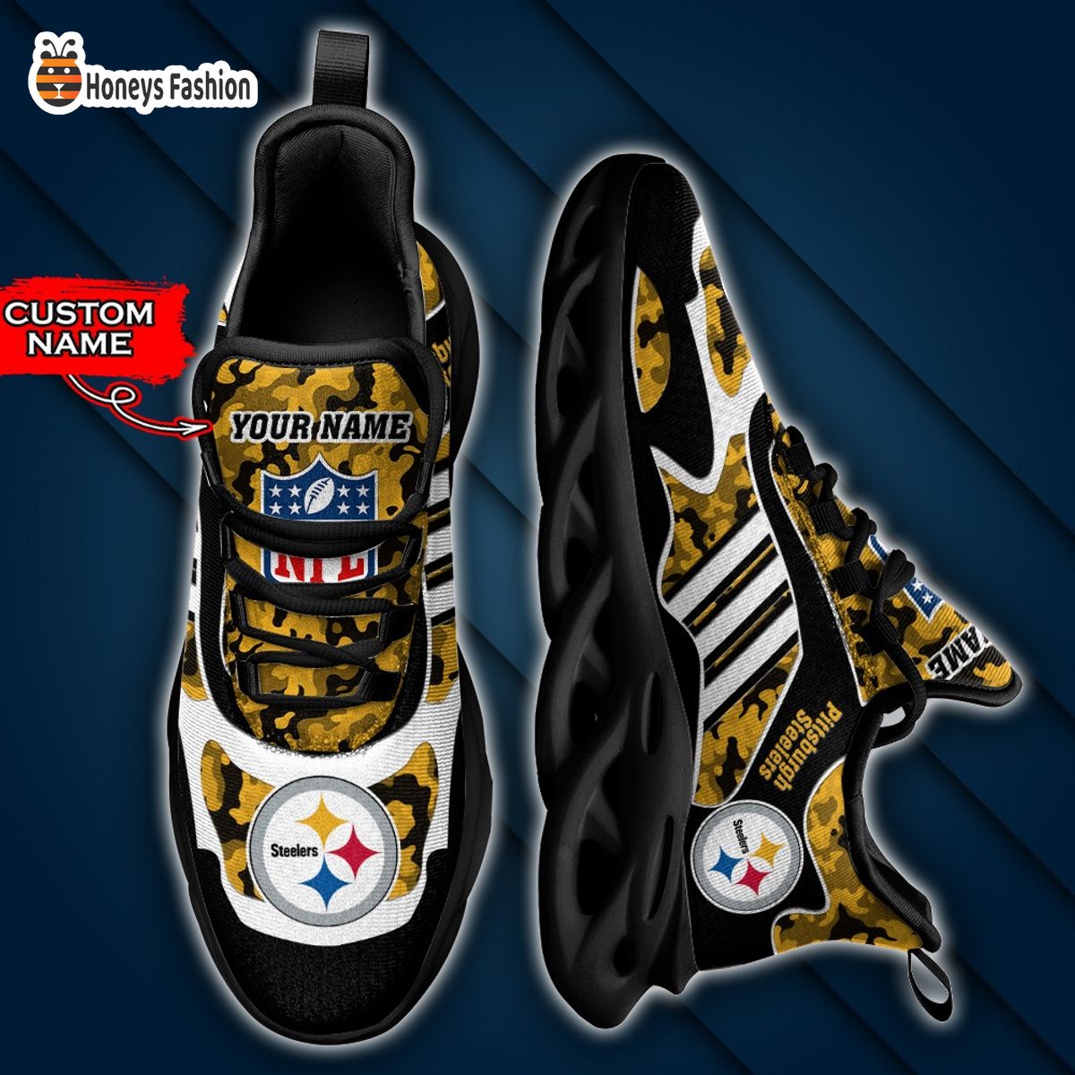 Pittsburgh Steelers NFL Adidas Personalized Max Soul Shoes