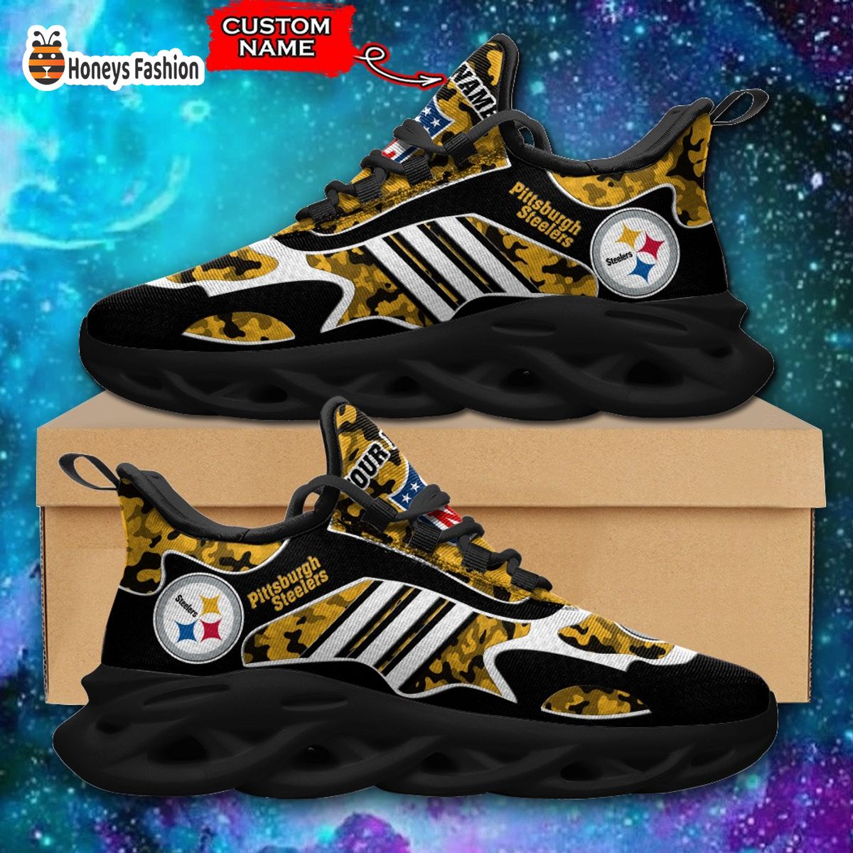 Pittsburgh Steelers NFL Adidas Personalized Max Soul Shoes