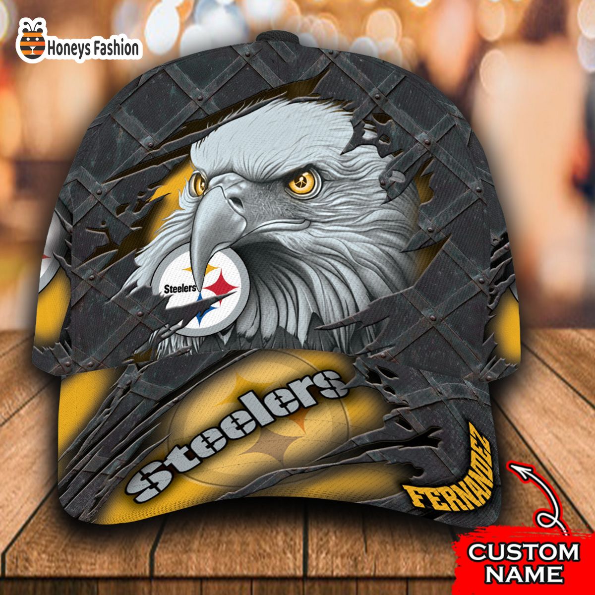 Pittsburgh Steelers NFL Eagle Custom Name Classic Cap