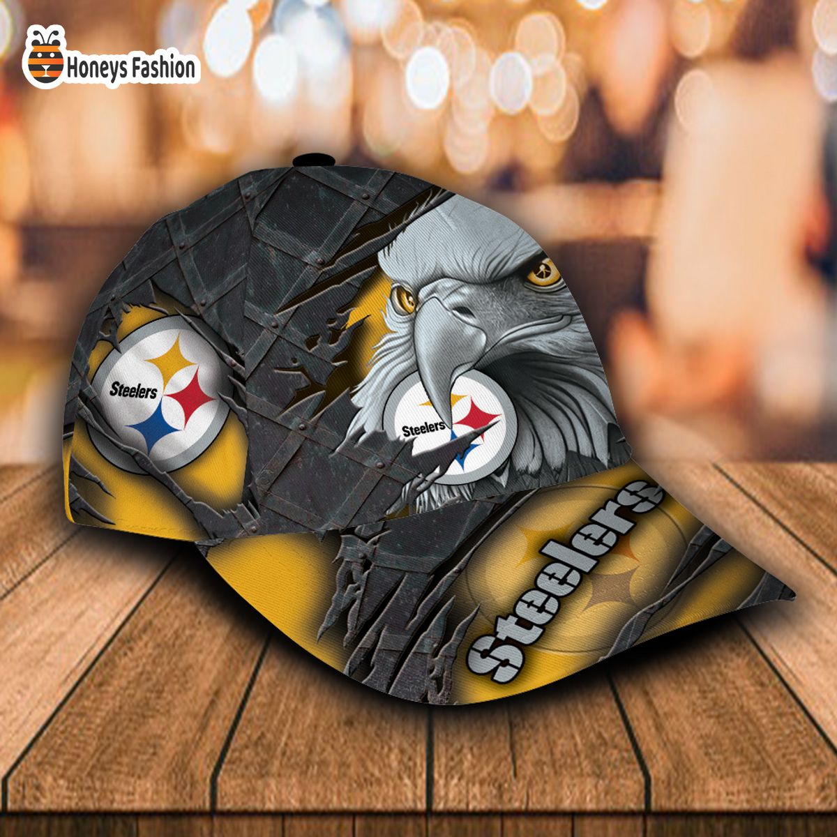 Pittsburgh Steelers NFL Eagle Custom Name Classic Cap