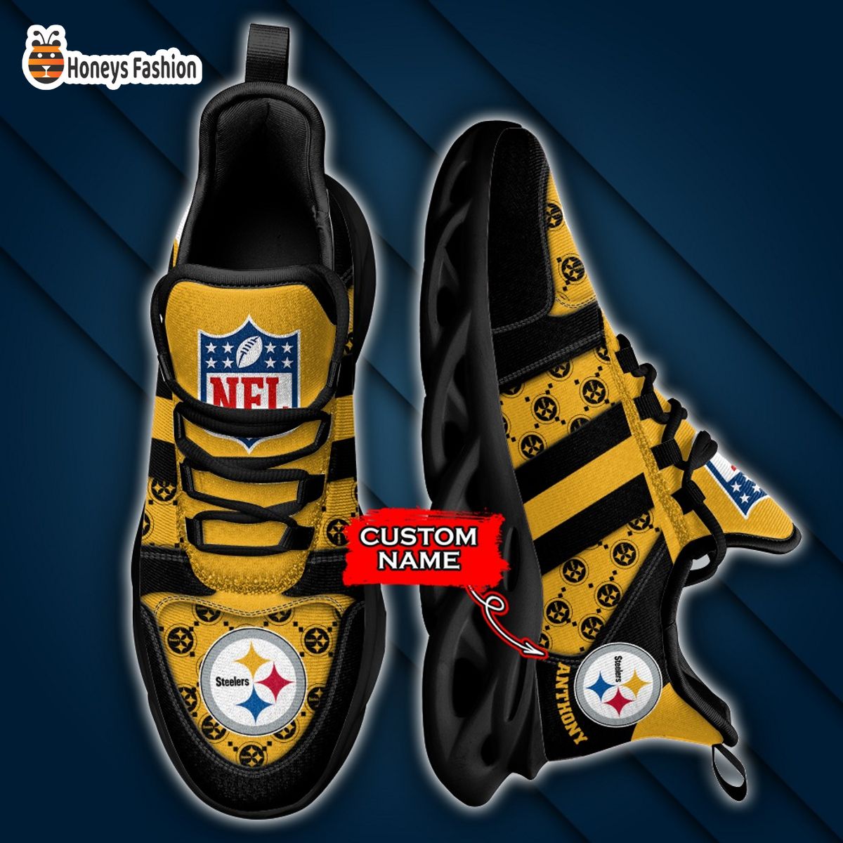 Pittsburgh Steelers NFL Gucci Personalized Max Soul Shoes