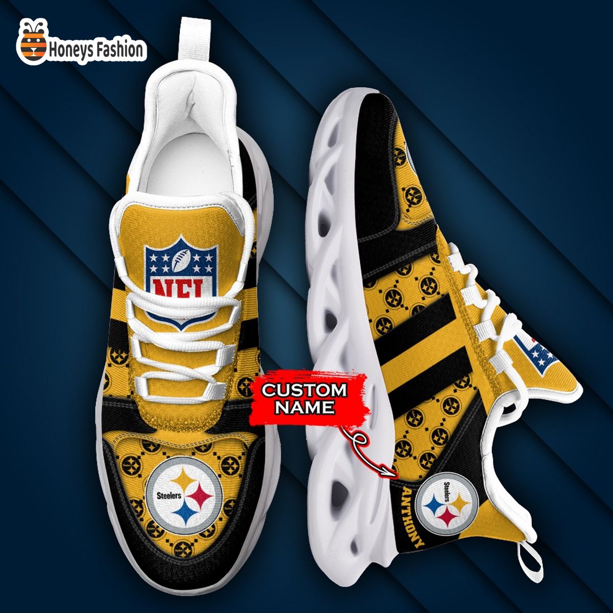 Pittsburgh Steelers NFL Gucci Personalized Max Soul Shoes