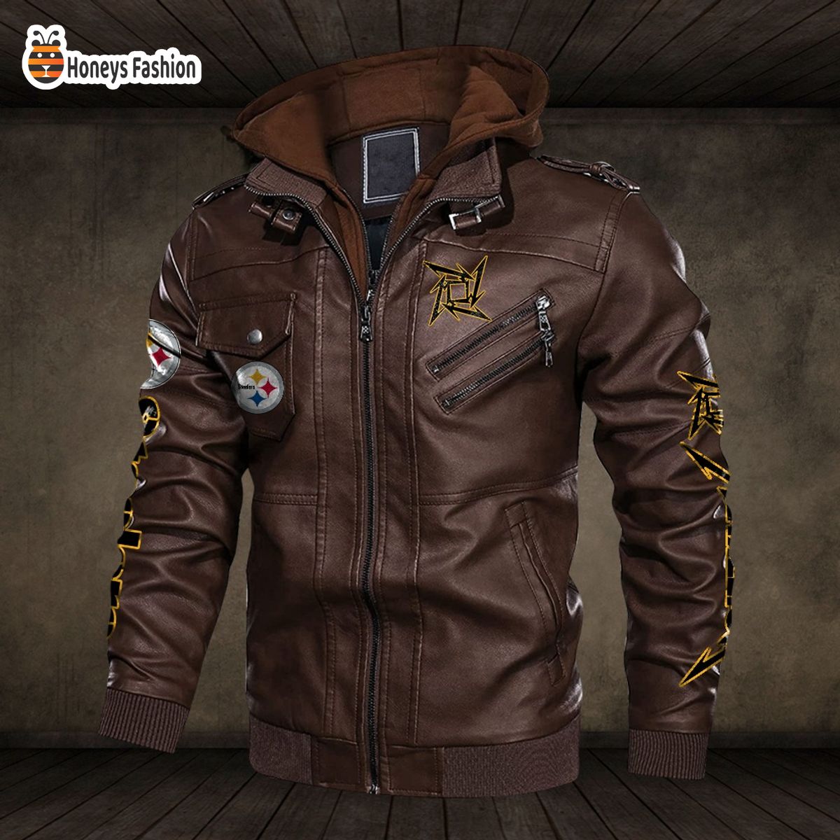 Pittsburgh Steelers NFL Metallica 2D PU Leather Jacket