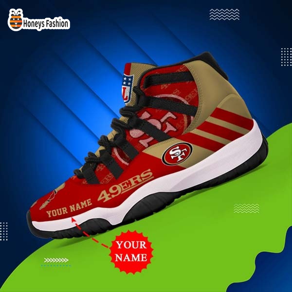 San Francisco 49ers NFL Adidas Personalized Air Jordan 11 Shoes
