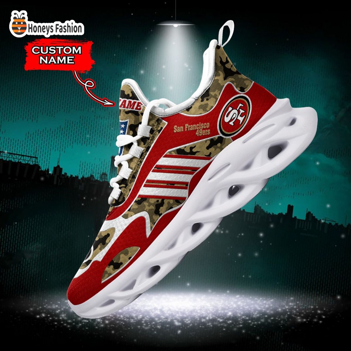 San Francisco 49ers NFL Adidas Personalized Max Soul Shoes