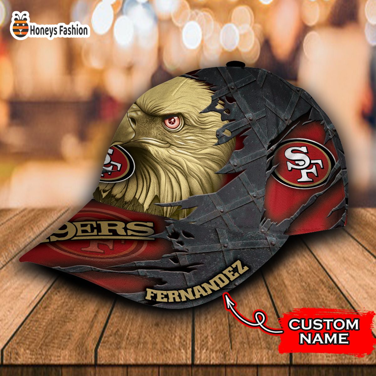 San Francisco 49ers NFL Eagle Custom Name Classic Cap