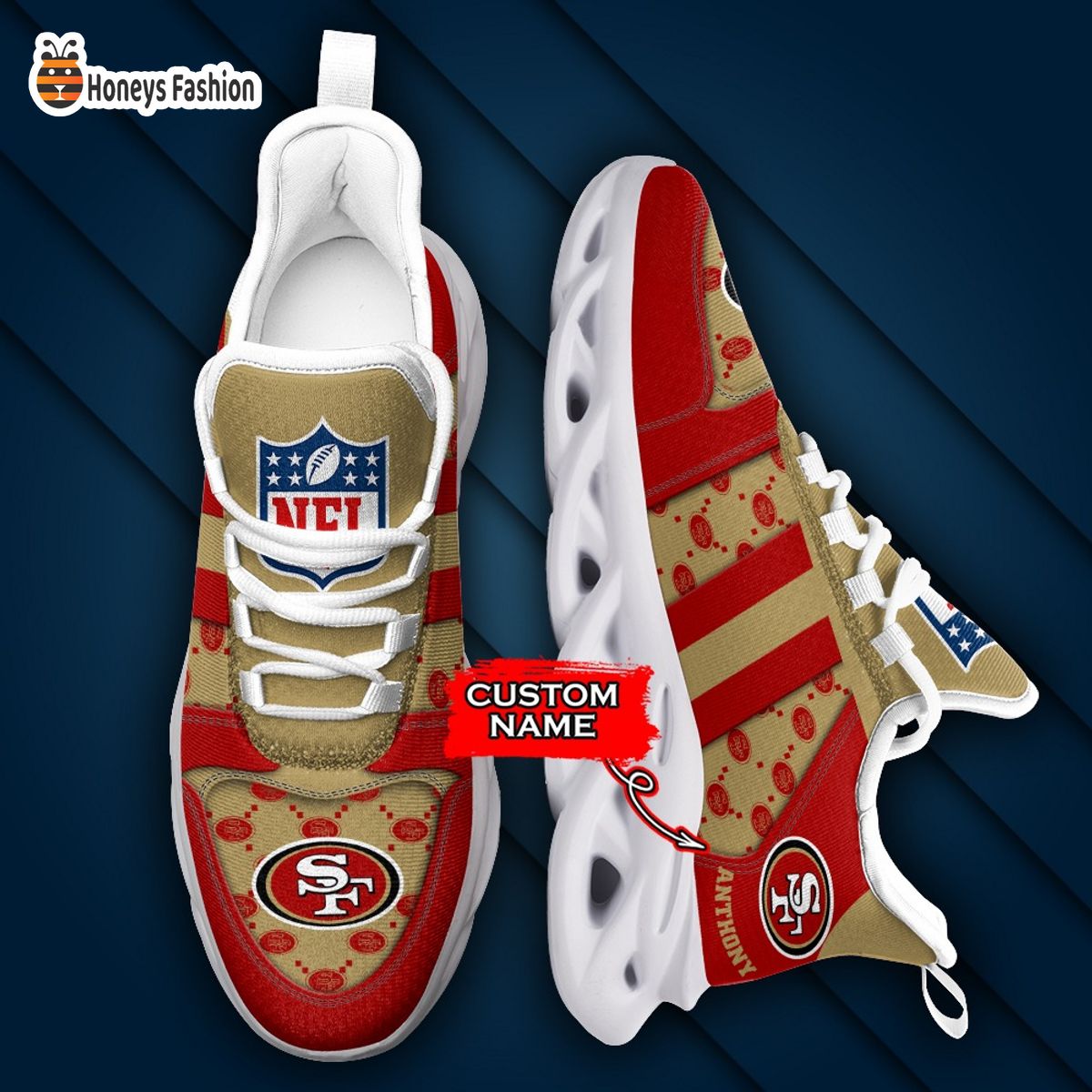 San Francisco 49ers NFL Gucci Personalized Max Soul Shoes