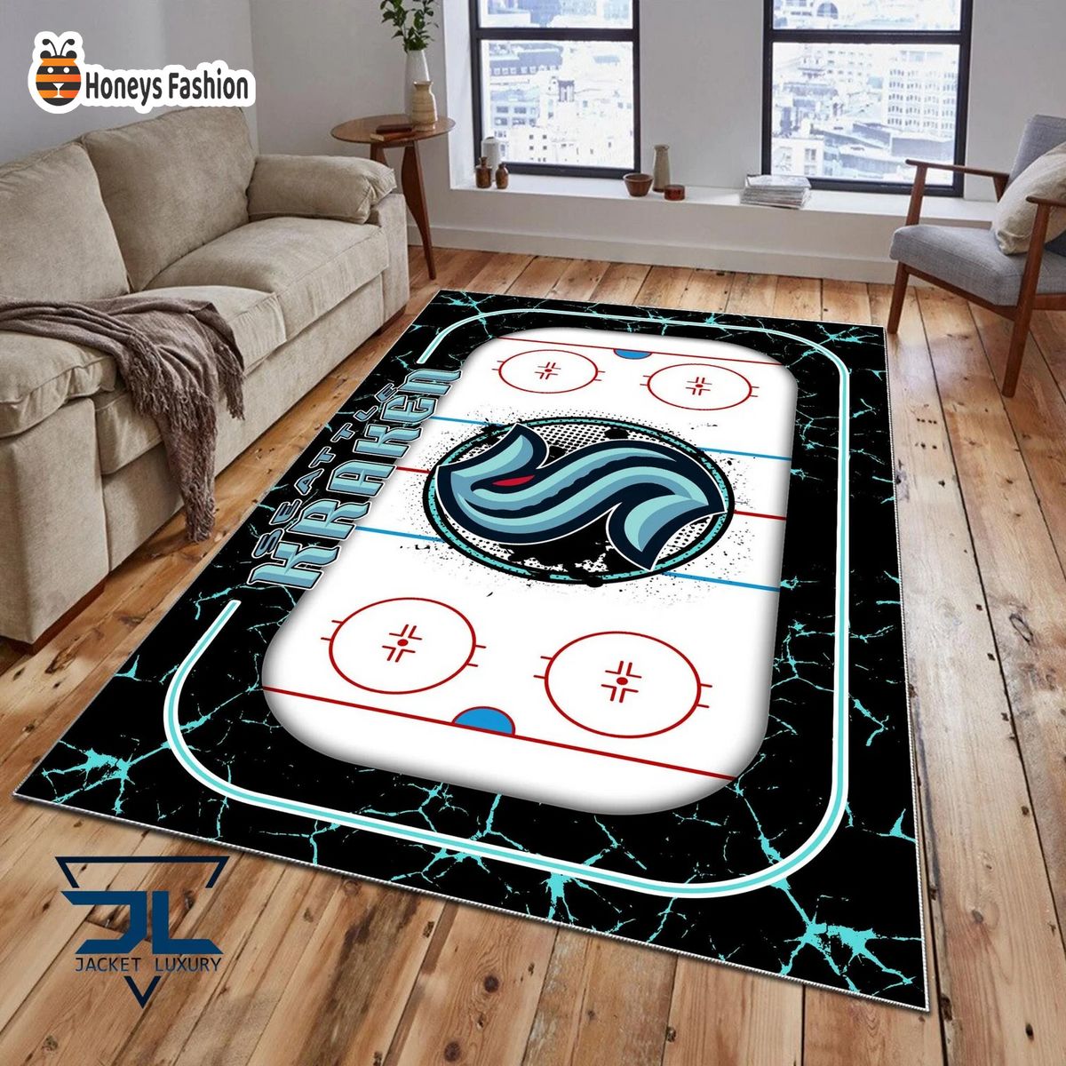 Seattle Kraken NHL Rug Carpet