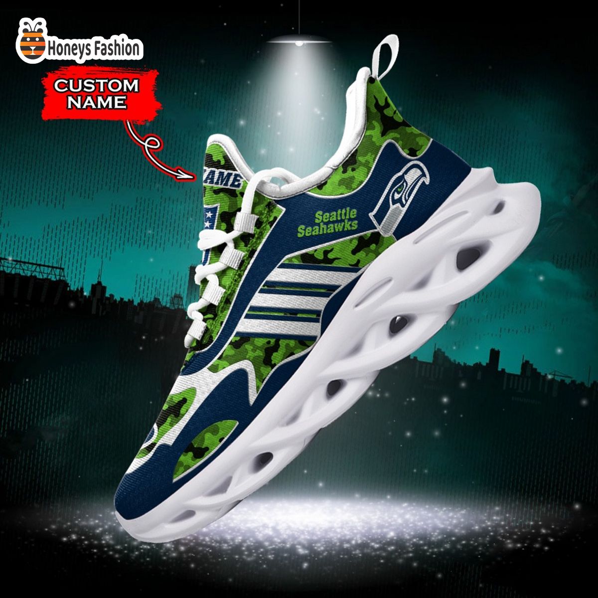 Seattle Seahawks NFL Adidas Personalized Max Soul Shoes