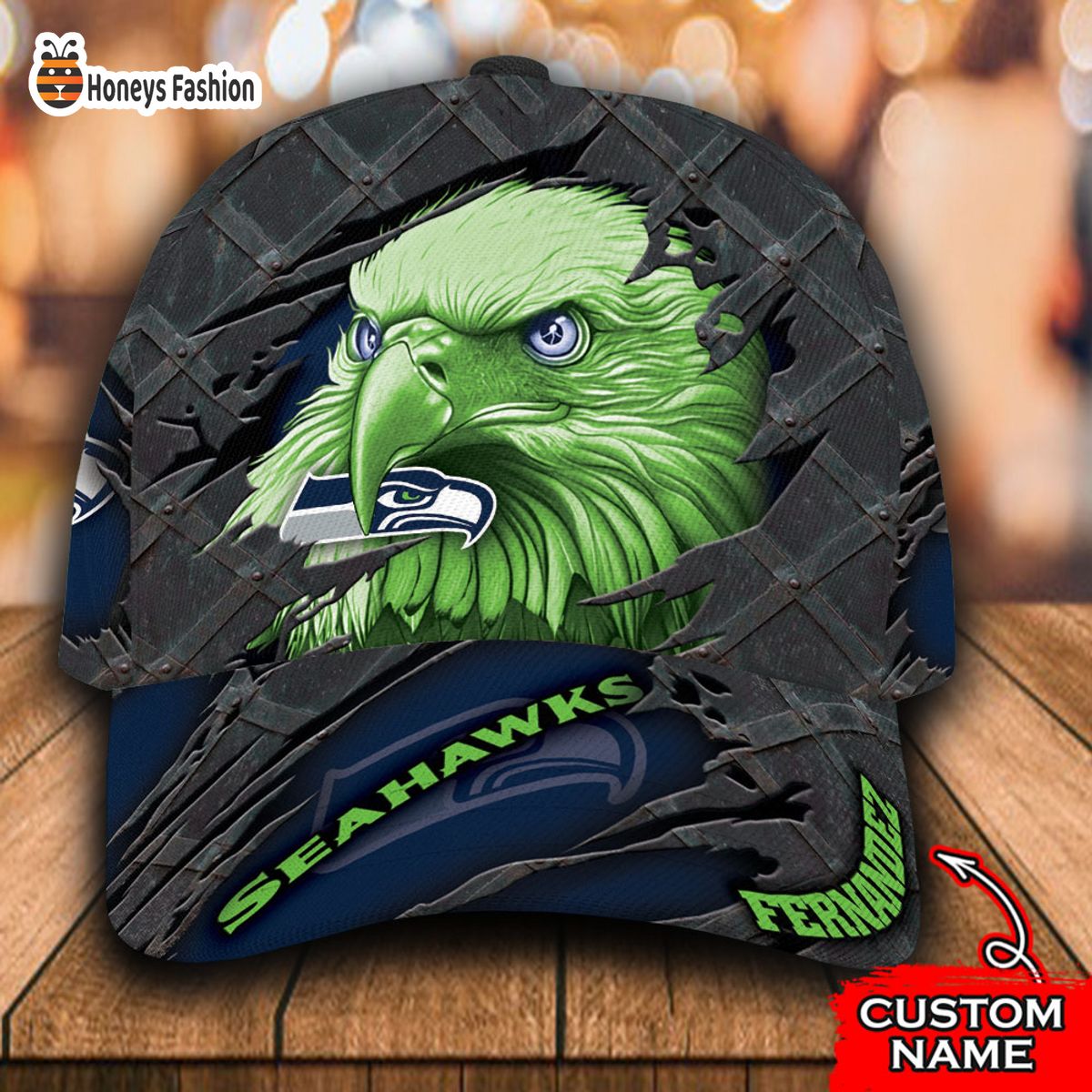 Seattle Seahawks NFL Eagle Custom Name Classic Cap