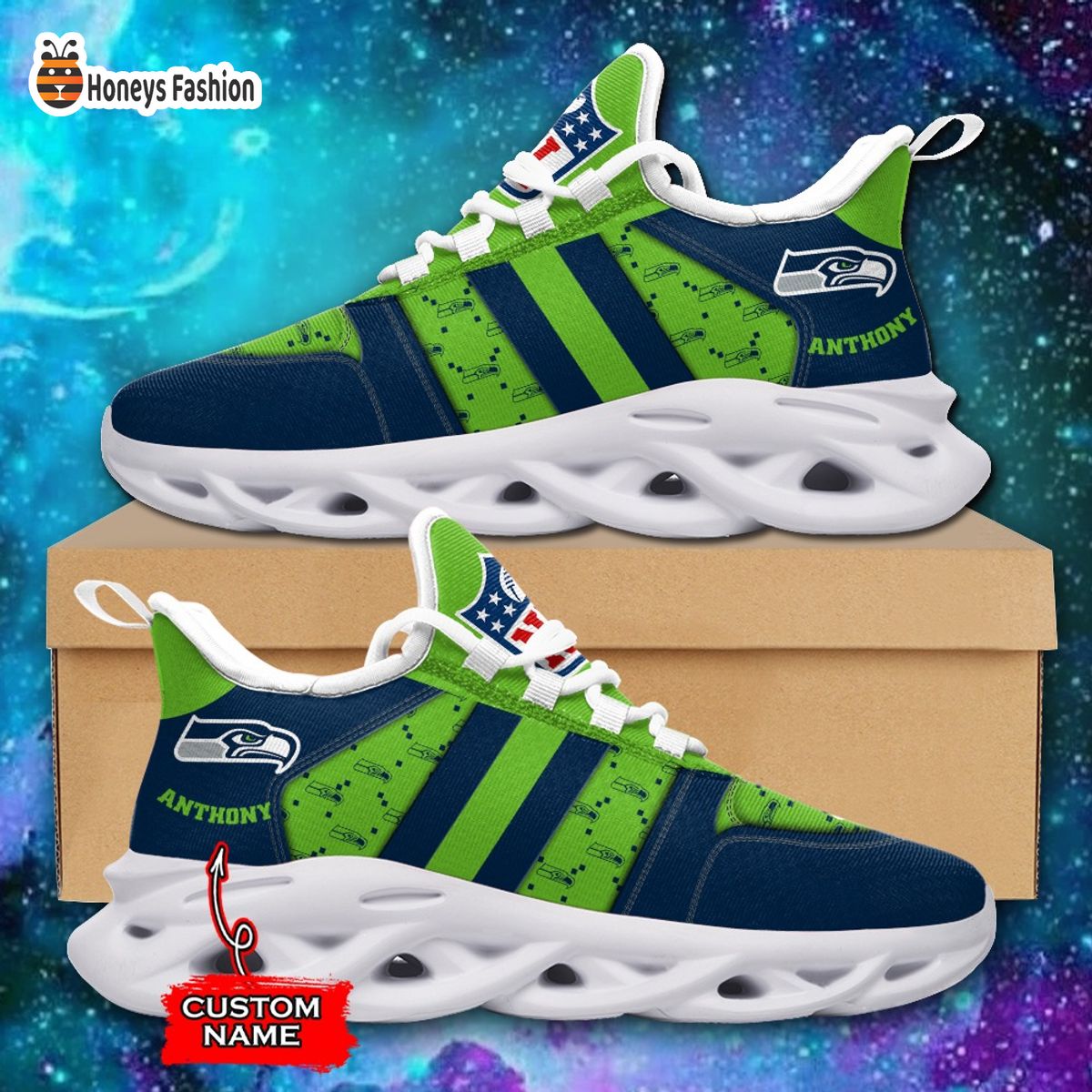 Seattle Seahawks NFL Gucci Personalized Max Soul Shoes