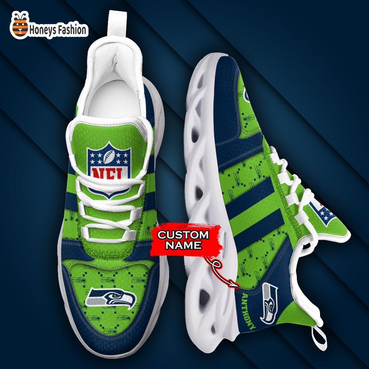 Seattle Seahawks NFL Gucci Personalized Max Soul Shoes