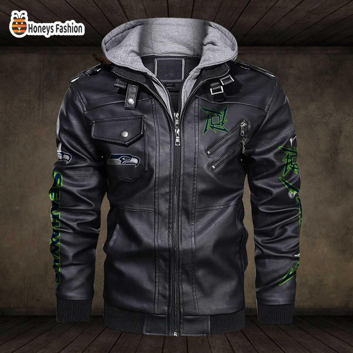Seattle Seahawks NFL Metallica 2D PU Leather Jacket