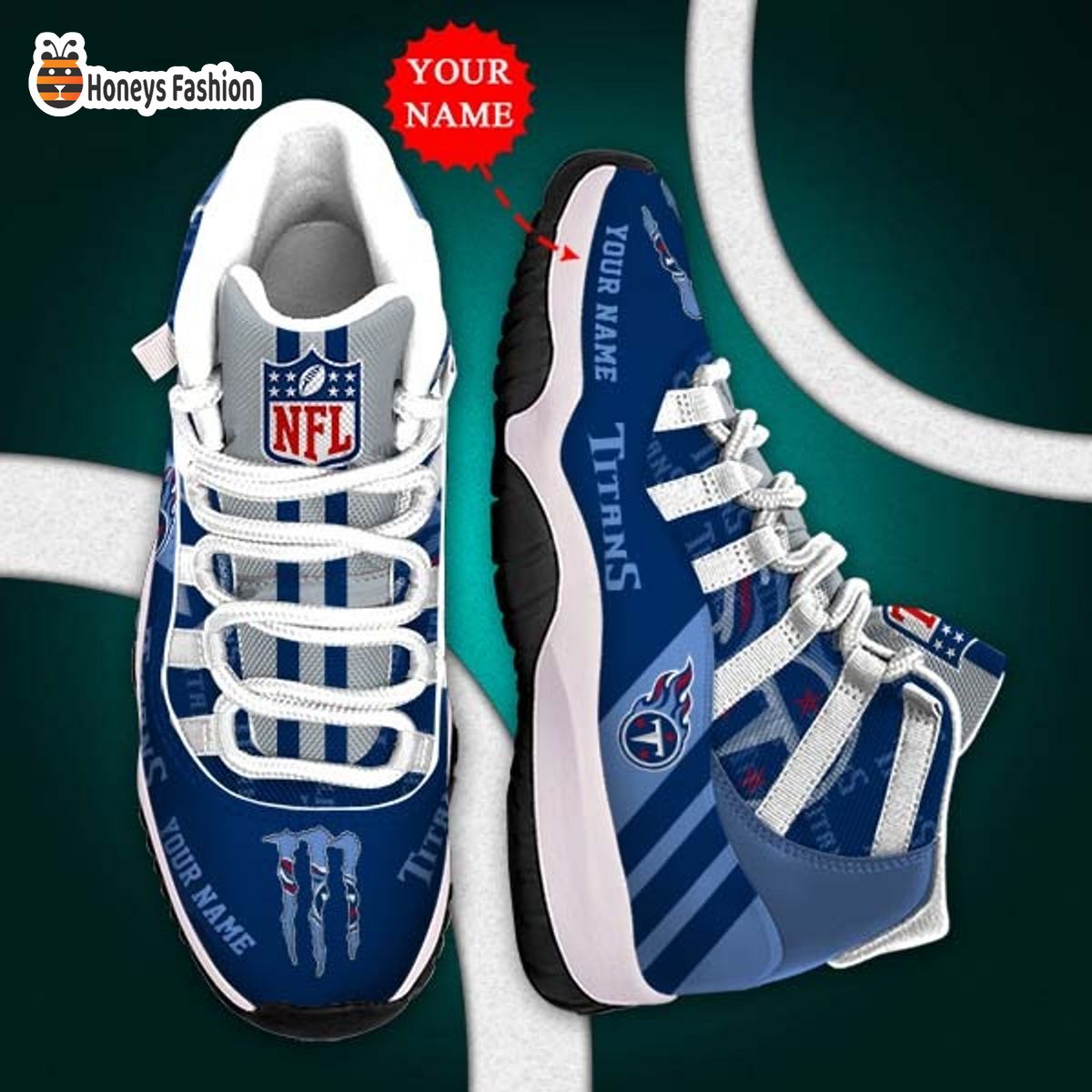 Tennessee Titans NFL Adidas Personalized Air Jordan 11 Shoes