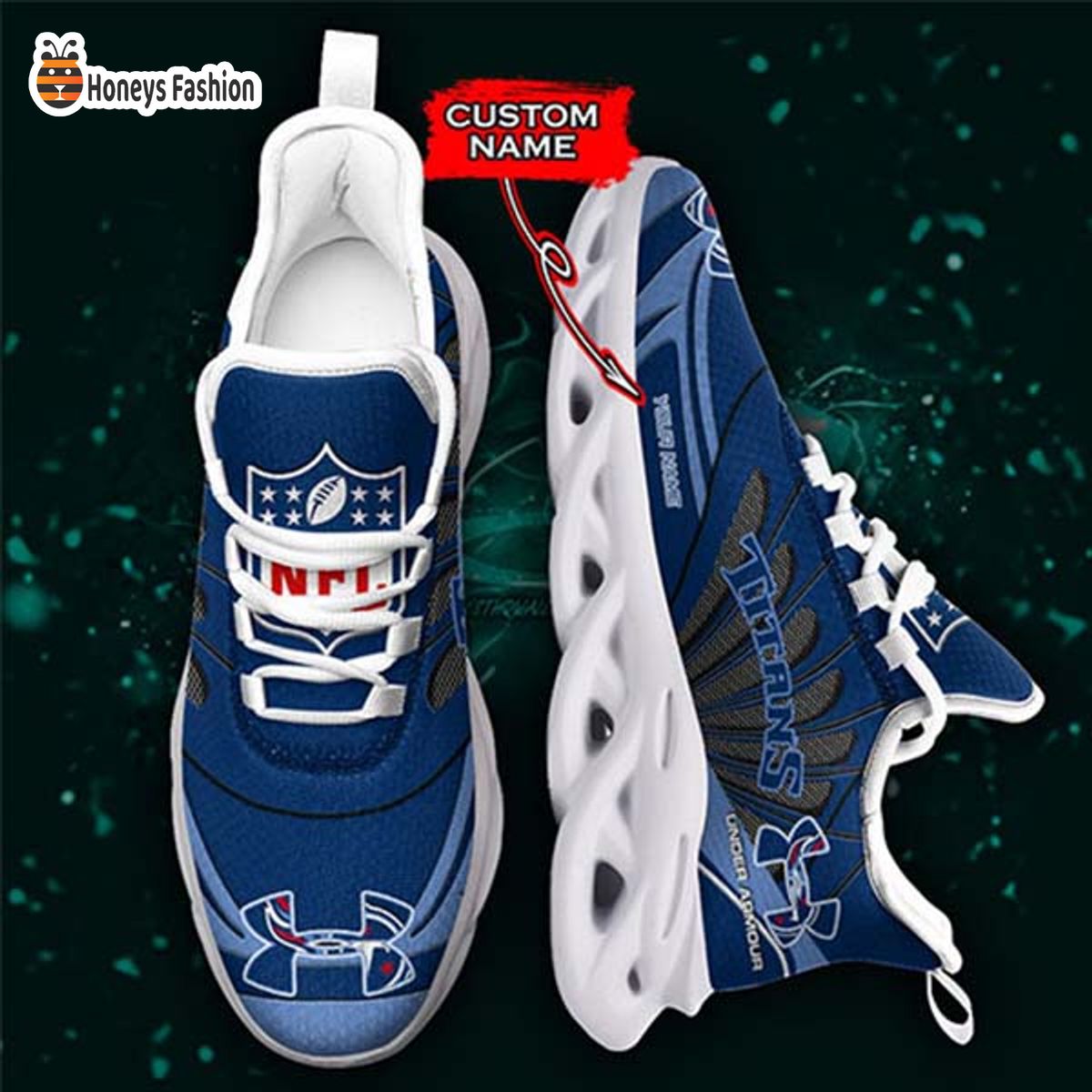 Tennessee Titans Under Armour Custom Name Max Soul Sneaker