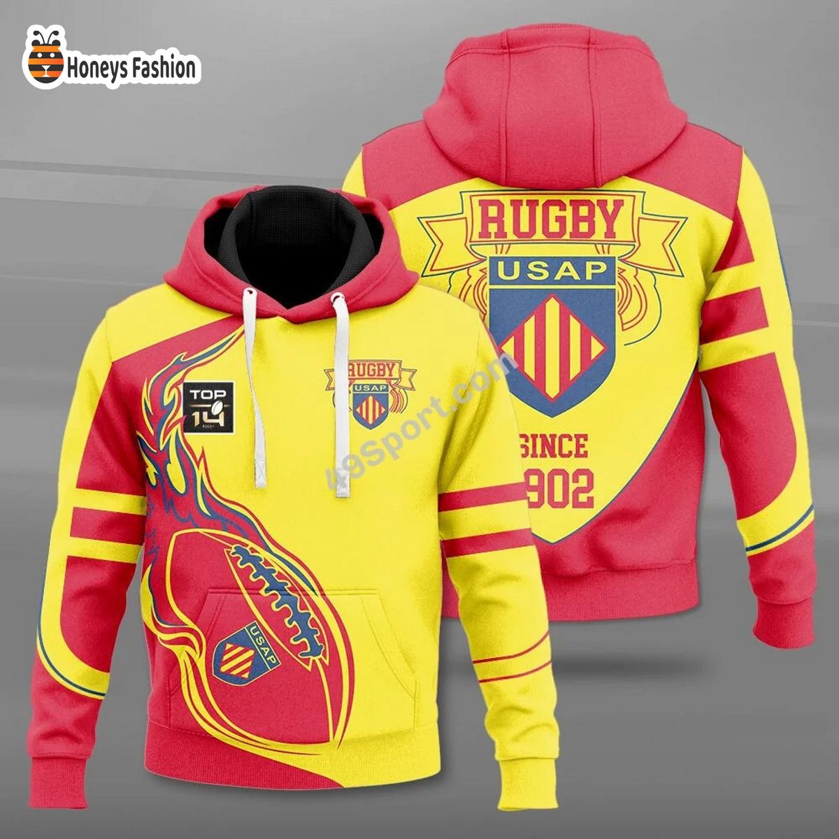 Biarritz Olympique Top 14 Rugby 3d hoodie