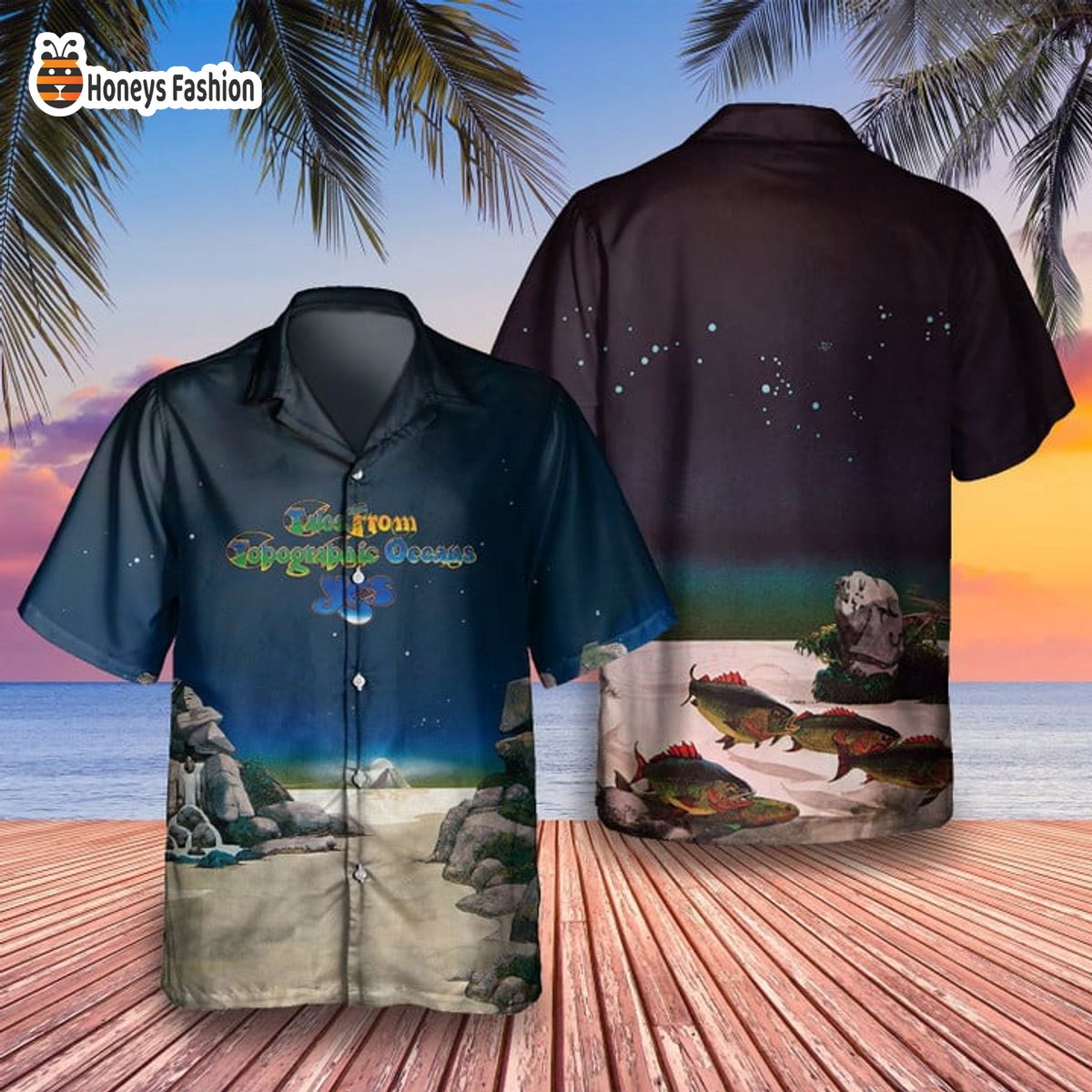 Yes Band Tales from Topographic Oceans Album Cover Hawaiian Shirt
