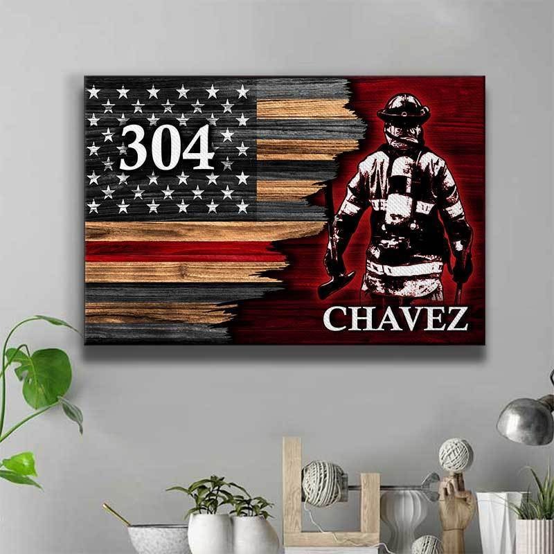Half Thin Red Line Bunker Gear Firefighter Canvas