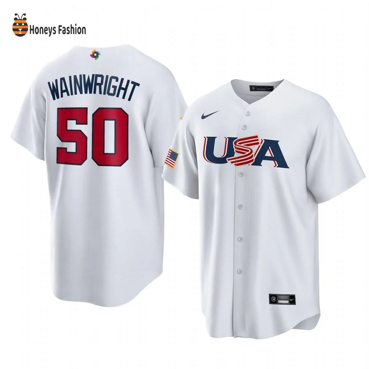 Adam Wainwright St. Louis Cardinals White USA 2023 World Baseball Jersey