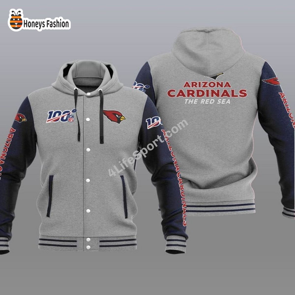 Arizona Cardinals 100th Anniversary Season Hooded Varsity Jacket