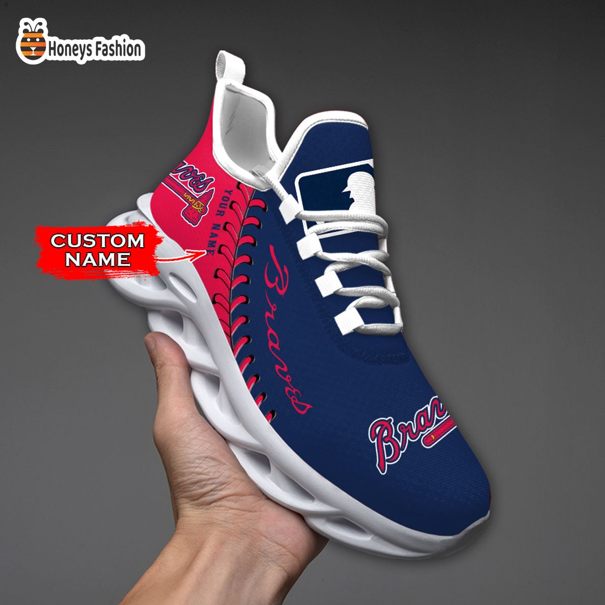 Atlanta Braves MLB Custom Name Max Soul Sneaker