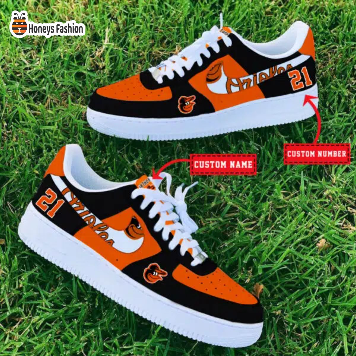 Baltimore Orioles MLB Custom Name And Number Air Force 1 Sneaker