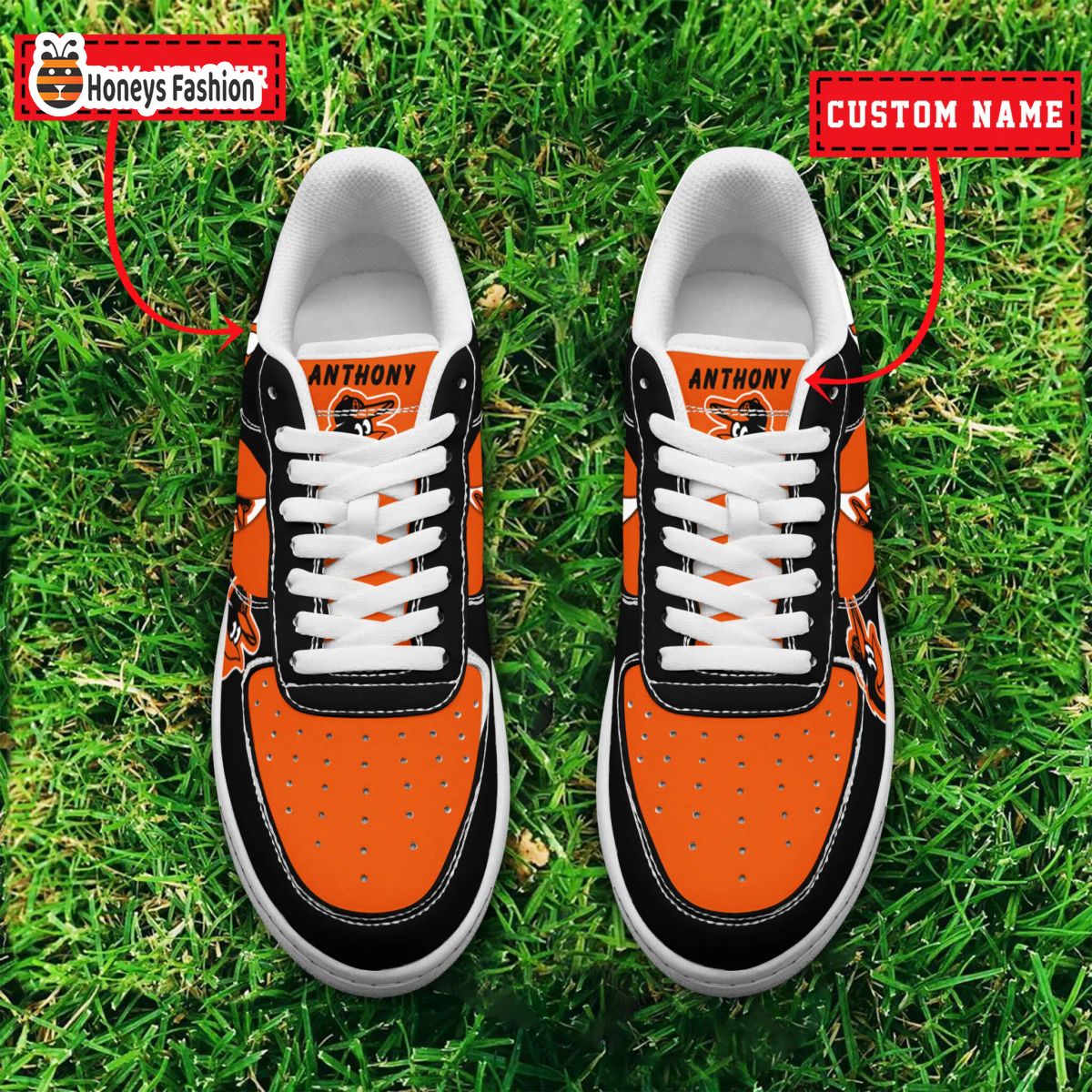 Baltimore Orioles MLB Custom Name And Number Air Force 1 Sneaker