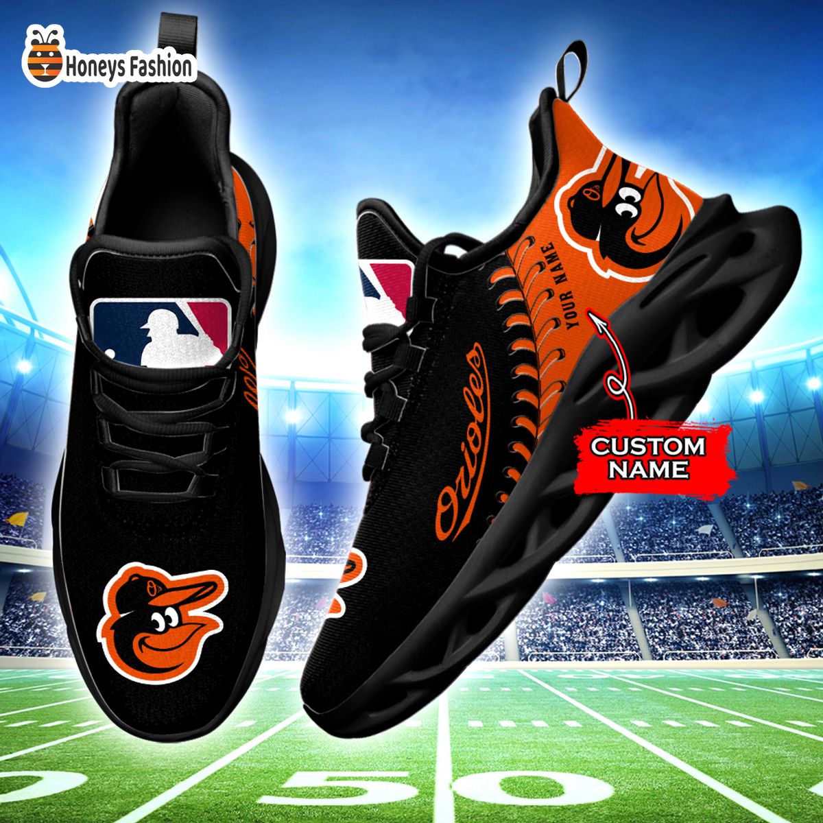 Baltimore Orioles MLB Custom Name Max Soul Sneaker
