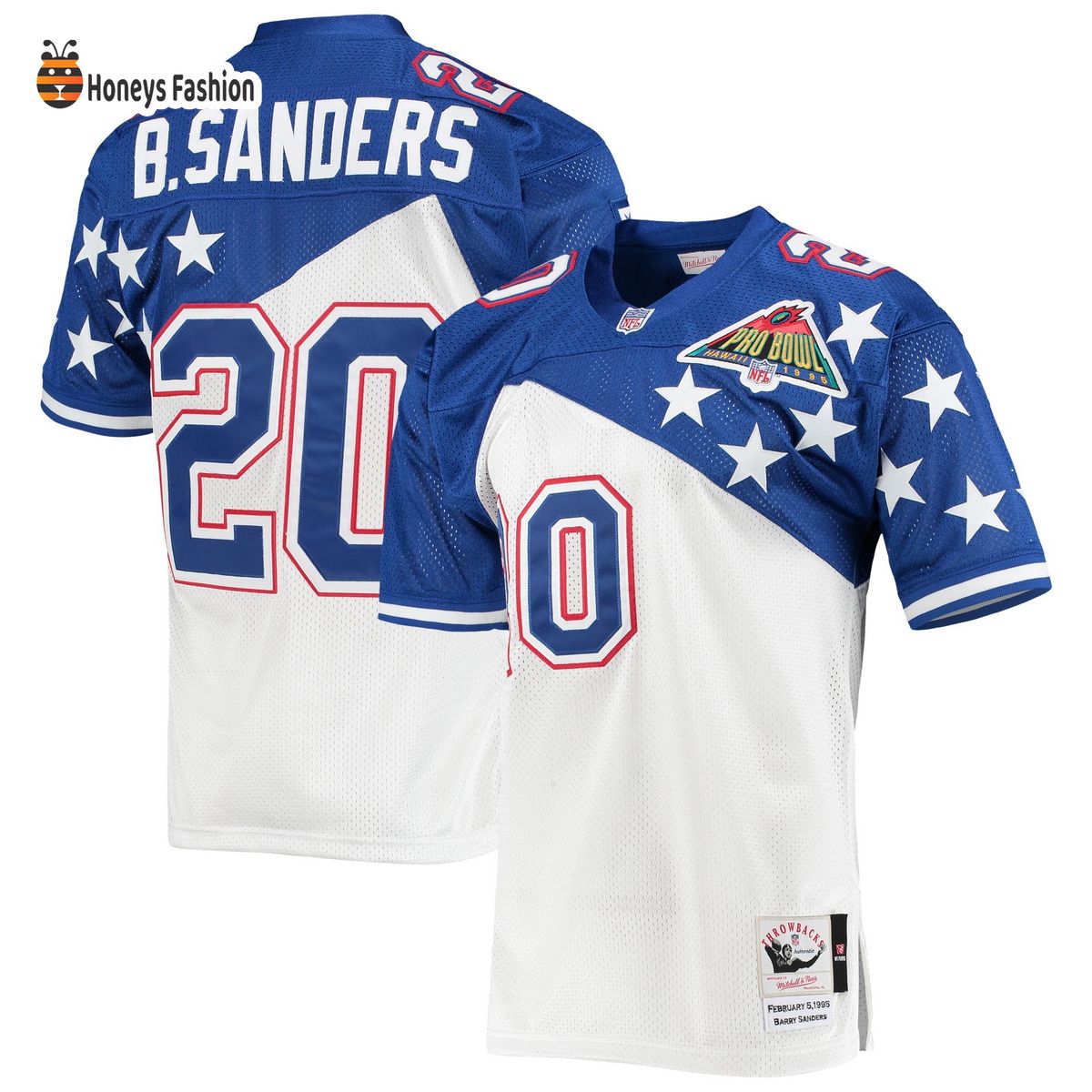 Barry Sanders NFC Mitchell & Ness 1994 Pro Bowl Authentic White/Blue Jersey