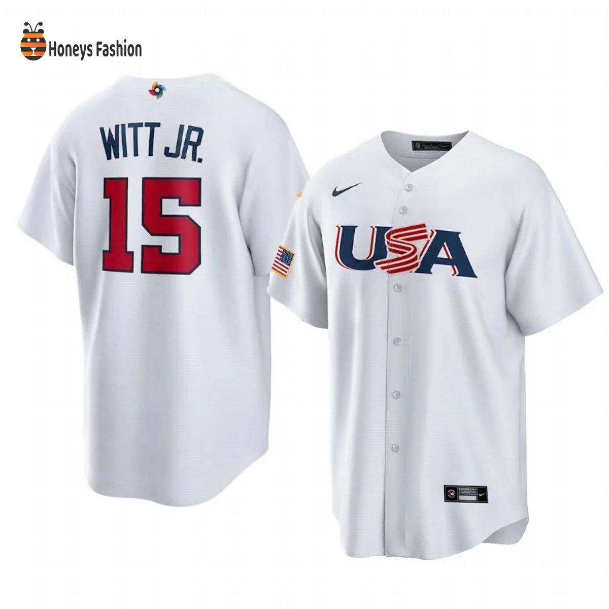 Bobby Witt Jr. Kansas City Royals White USA 2023 World Baseball Jersey