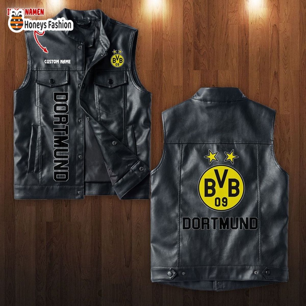 Borussia Dortmund II Ärmellose Lederjacke