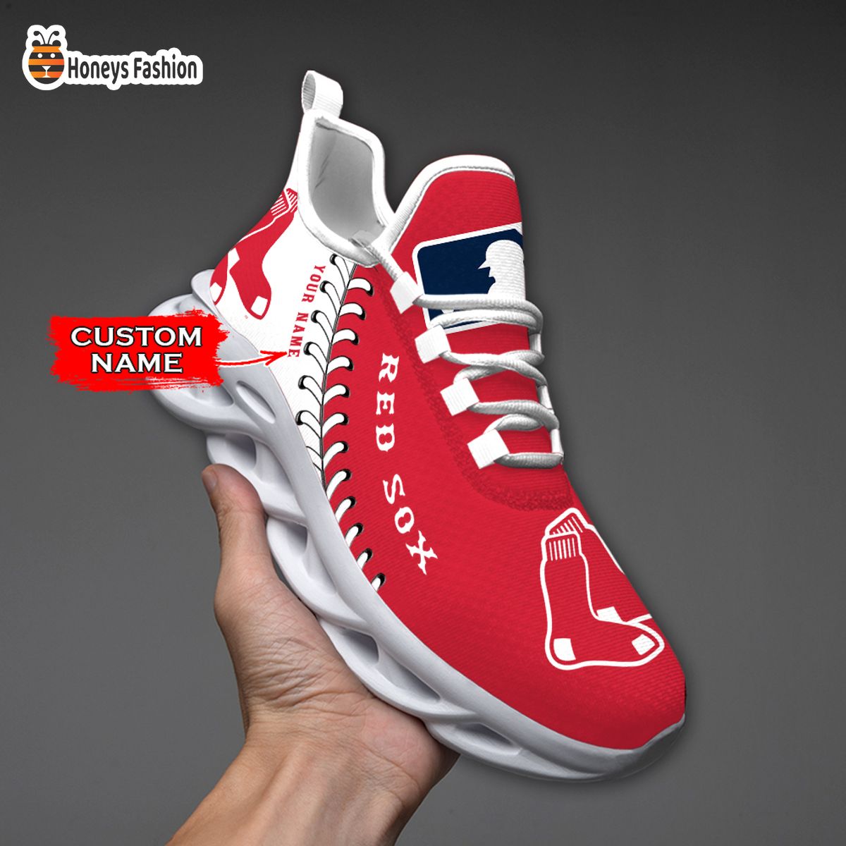 Boston Red Sox MLB Custom Name Max Soul Sneaker