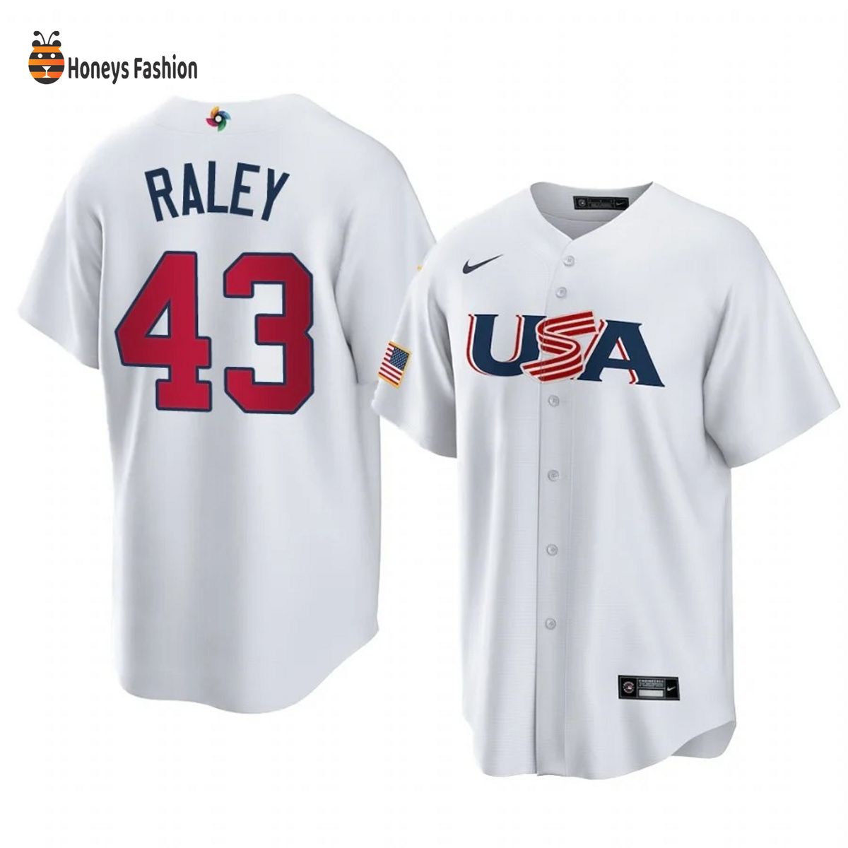 Brooks Raley New York Mets White USA 2023 World Baseball Jersey