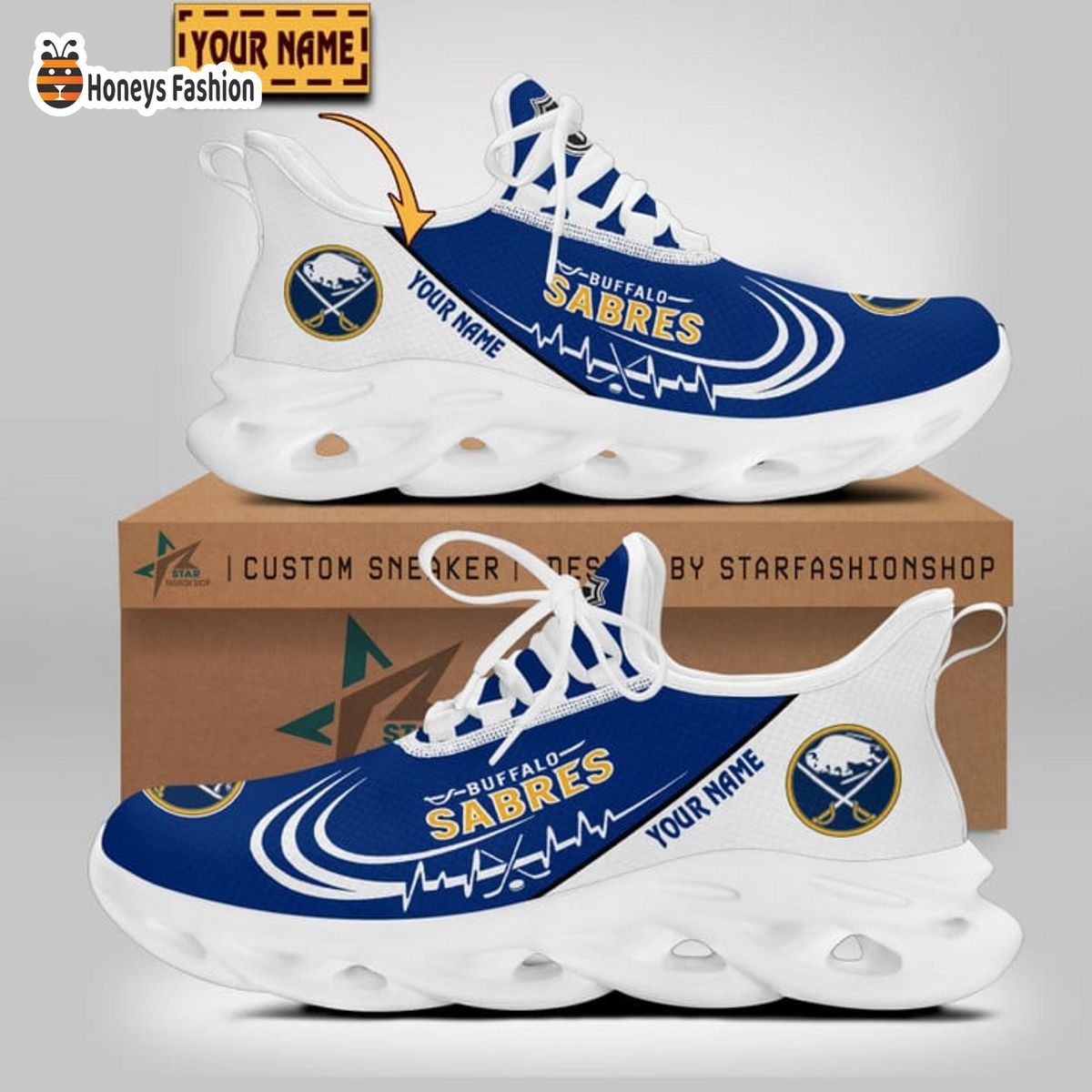 Buffalo Sabres NHL Custom Name Max Soul Sneaker