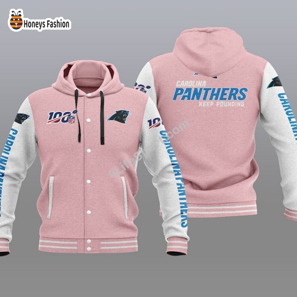 Carolina Panthers 100th Anniversary Season Hooded Varsity Jacket