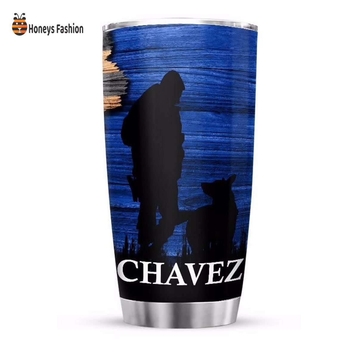 Chavez Half Thin Blue Line Flag Police K9 Personalized Tumbler