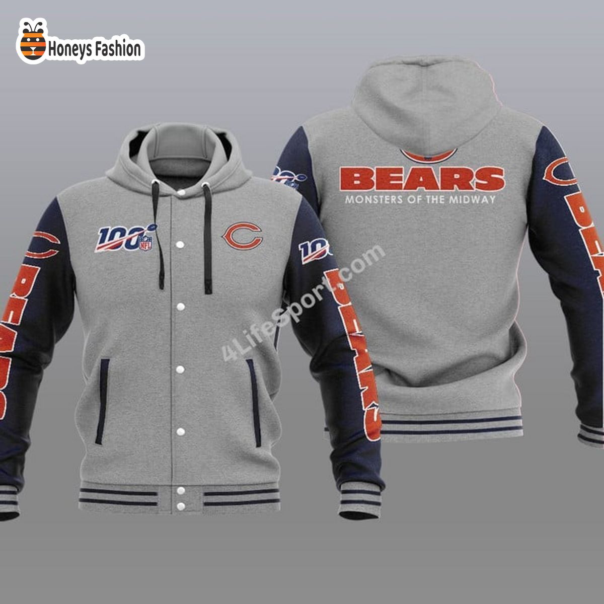 Chicago Bears 100th Anniversary Season Hooded Varsity Jacket