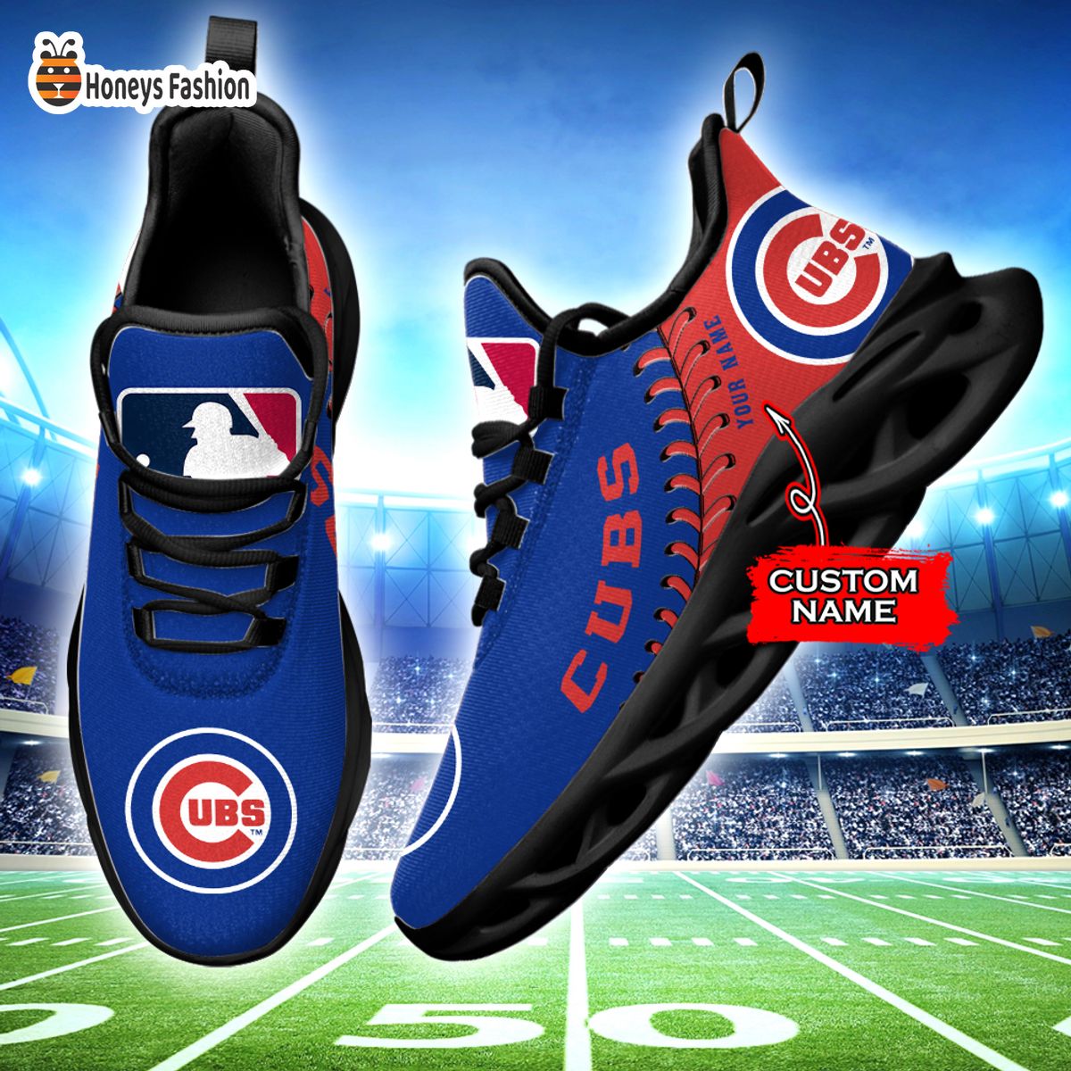 Chicago Cubs MLB Custom Name Max Soul Sneaker
