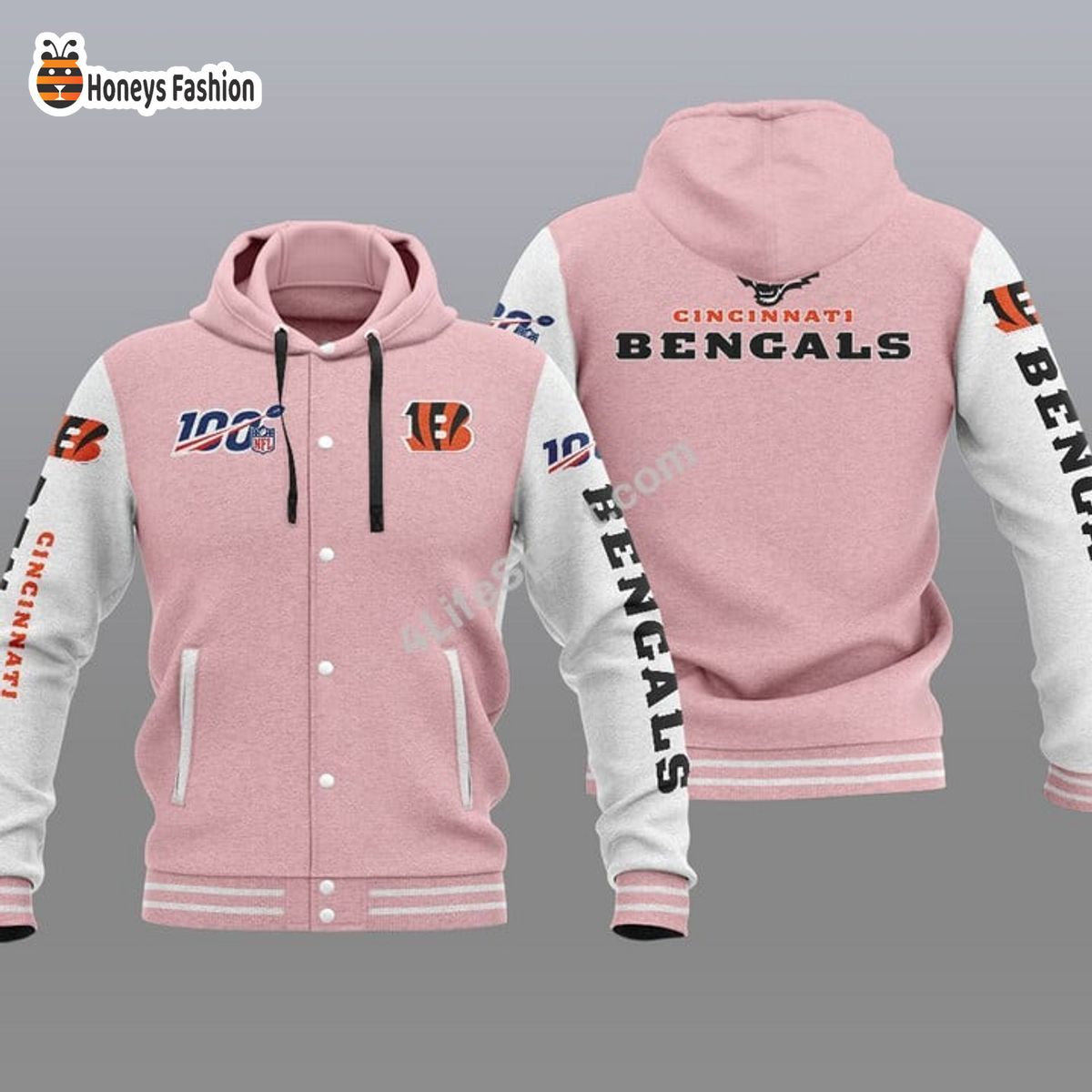Cincinnati Bengals 100th Anniversary Season Hooded Varsity Jacket