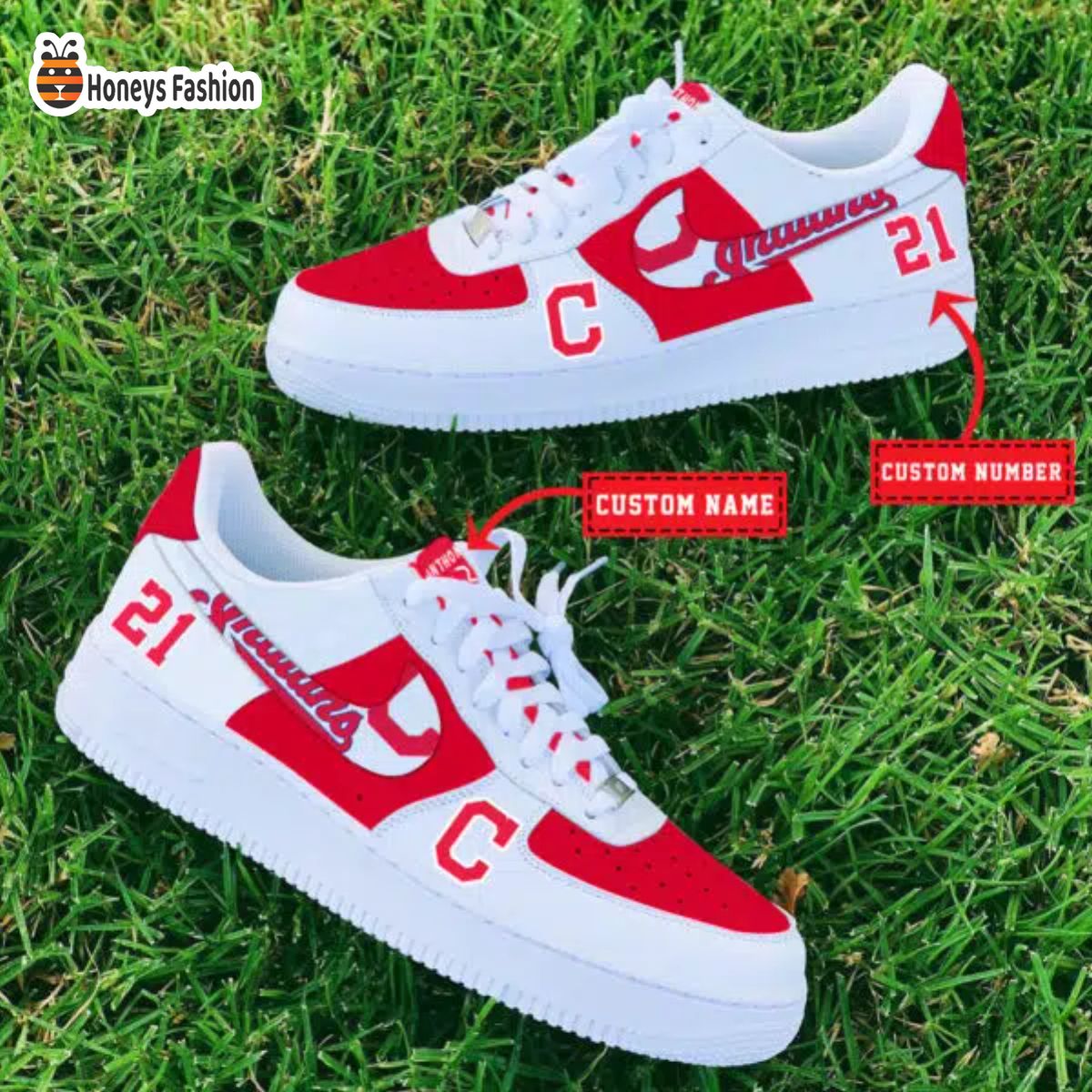 Cleveland Indians MLB Custom Name And Number Air Force 1 Sneaker