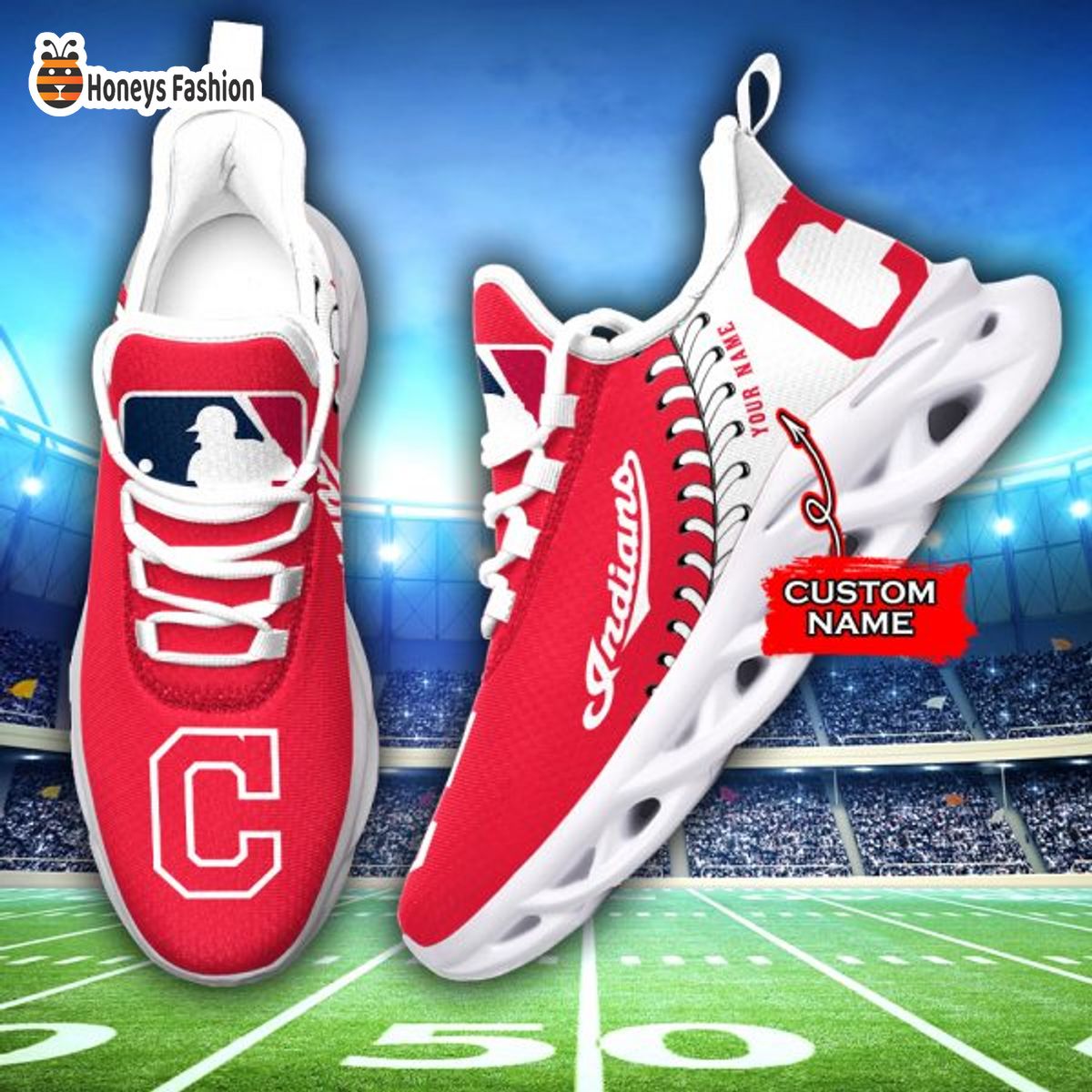Cleveland Indians MLB Custom Name Max Soul Sneaker