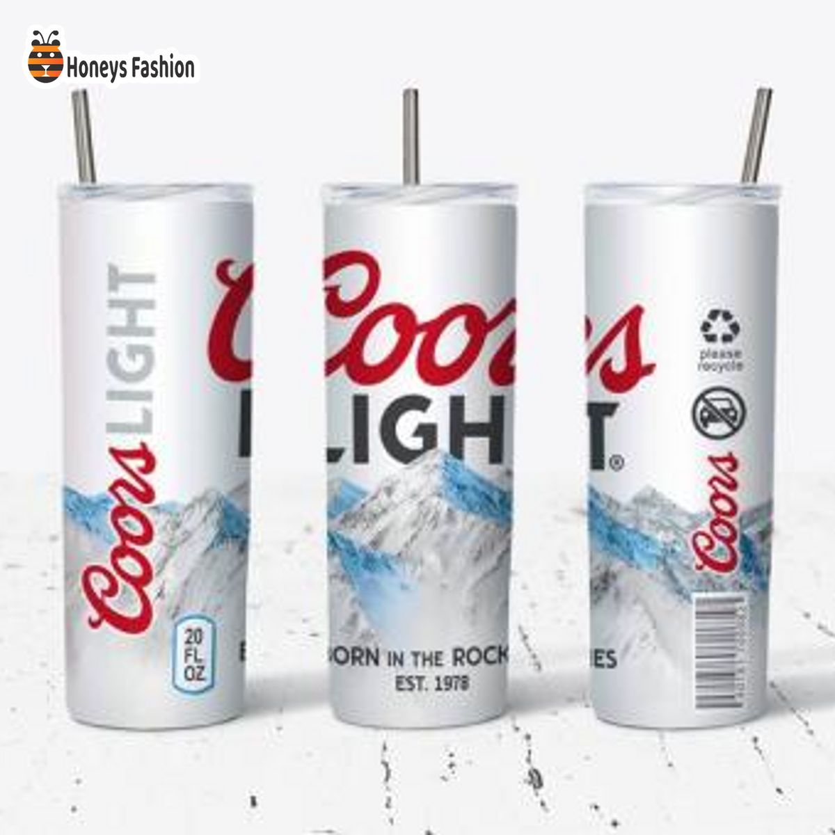 Coors Light Born In The Rockies Skinny Tumbler Cup