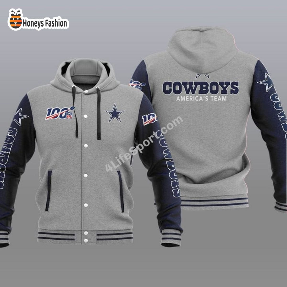 Dallas Cowboys 100th Anniversary Season Hooded Varsity Jacket