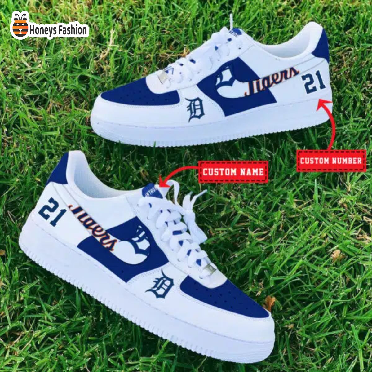 Detroit Tigers MLB Custom Name And Number Air Force 1 Sneaker