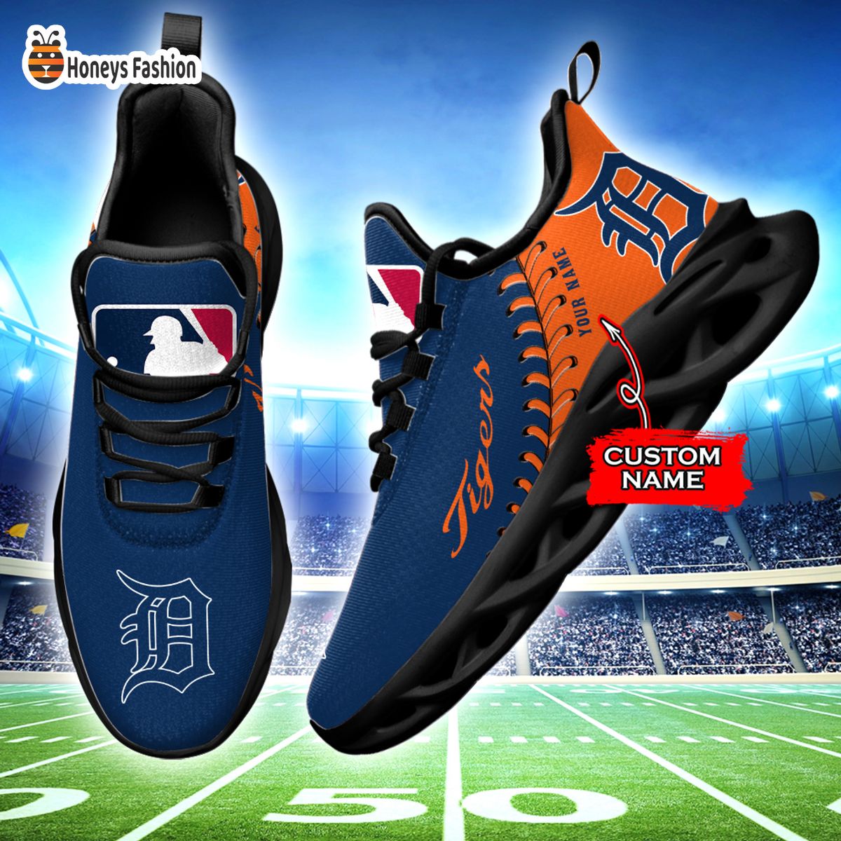 Detroit Tigers MLB Custom Name Max Soul Sneaker