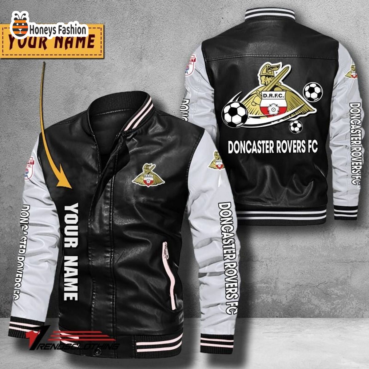 Doncaster Rovers Custom Name Leather Bomber Jacket