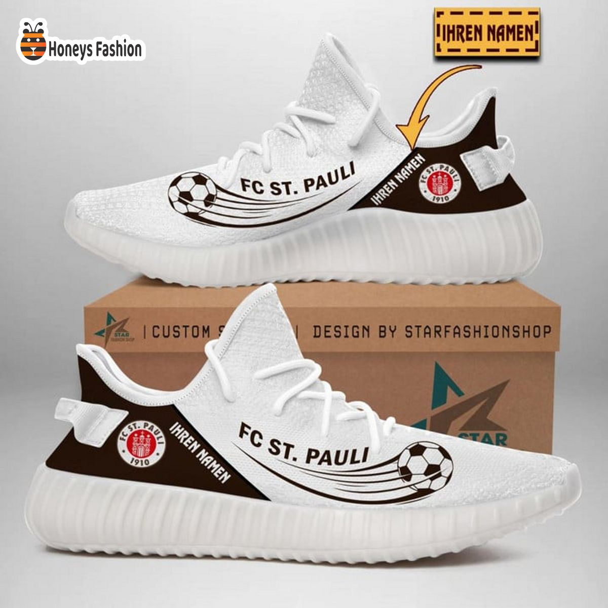 FC St. Pauli personalisiert yeezy sneaker
