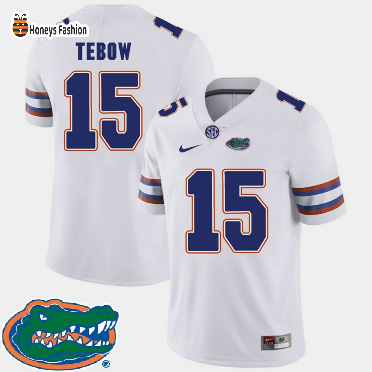 Florida Gators Number 15 Tim Tebow 2018 White College Football SEC Jersey